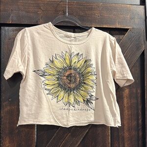 Altar'd State Cream Sunflower Crop Top
